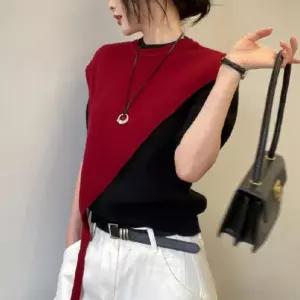 삼각 케이프 여성 사선 스트랩 심플 데이트룩 세련무드 데이트