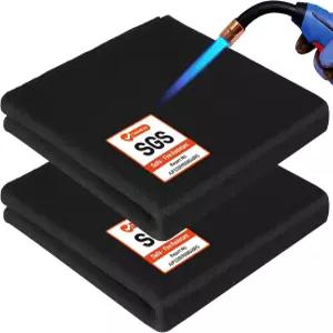 2팩 14인치 x 용접 담요 방화 1/5인치(5mm) 두꺼운 내열 매트 난연성 카본 펠트 심지 내화 패드 HVAC 솔더