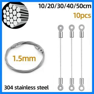 루프가 있는 10개 1.5mm 스테인레스 스틸 안전 케이블 추락 방지 및 장비 고정을 위한 고강도 와이어 로프
