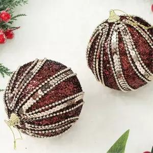 초코브라운 장식볼 2p 10cm 트리플로얄 소품 크리스마스 오너먼트볼 악세사리 트리볼 액세서리