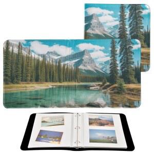 XYMZR 마운틴 국립공원 리버 대형 사진 앨범 셀프 3 링 바인더 사진 앨범 가죽 커버 스크랩북 포함 핸드메이드 DIY 앨범 4x6, 5x7, 6x8, 8x10 사진, 20장