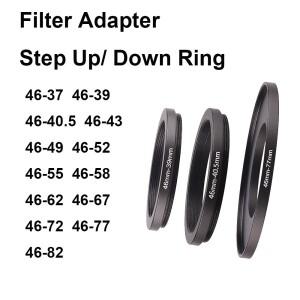 카메라 렌즈 필터 어댑터 링 스텝 업 다운 메탈 46mm 용 - 37 43 46 52 55 58 62 67 72 77 82mm UV ND CPL