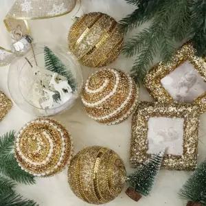 (도토로) 글로우 수제볼 트리 오너먼트 세트(골드 01)크리스마스장식품 데코 용품 소품 꾸미기