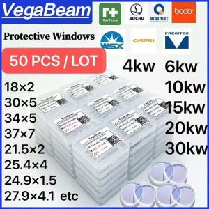 레이저 보호 렌즈 50개 18x2 27.9x4.1 30x5 37x7 15kw 20kw 고출력 커팅 헤드 (레이툴스 보시 WSX 호환)