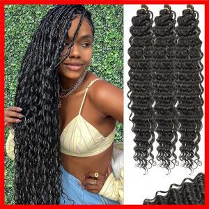 3개입 오션 웨이브 크로셰 헤어 딥 웨이브 크로셰 헤어 오션 웨이브 브레이드 헤어 합성 크로셰 브레이딩