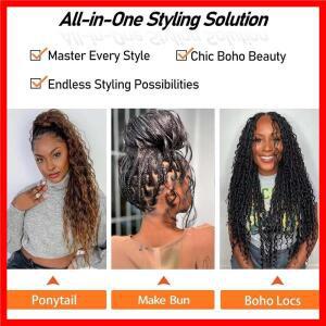 3팩 오션 웨이브 크로셰 헤어 |   20인치 곱슬 브레이딩 헤어 딥 웨이브 매듭 없는 브레이드 여성용 합성