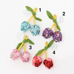 꽃모양 가방 장식 토트백 장식소품 무늬원단 벽장식 브로치 장식품 키링 고리 인형 조화