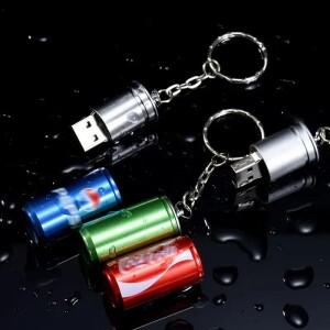 콜라 캔 USB 2.0 플래시 드라이브 키 체인 휴대용 펜 실제 용량 메모리 스틱 64GB/32GB/16GB/8GB U 디스크