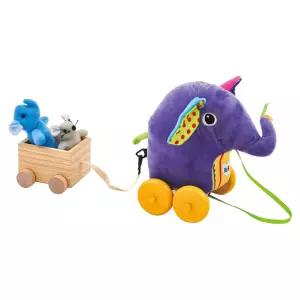 (다담교육) 영유아 정서발달교구 헝겊코끼리 여행마차장난감 어린이 오감자극 감각 촉각 두뇌 블럭 블록 소