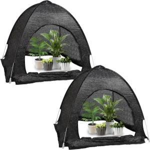 와이네마나 2개 정원용 70 식물 그늘막 텐트 33.5x35.5x31.5인치 야외 식물용 선 천 팝업 네트 커버 자외선