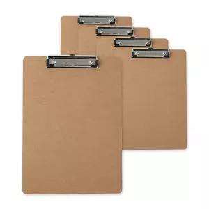 A5 우드 클립보 서류판 메모 5p세트업무 회의 결재 현장 세로 고정 가죽 파일철 화일 계약서 기안서