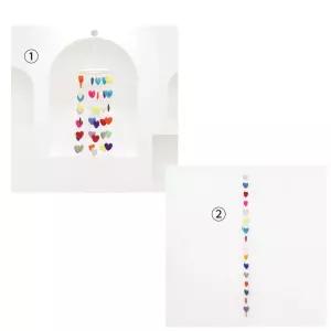 하트줄 모빌펠트소품 원단 재료 장식 천장 벽걸이 인형 만들기 가랜드