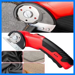 충전식 무선 전기 가위 카펫 원단 가죽용 판지 커터 (교체용 칼날 5개 포함) 원단 재단기