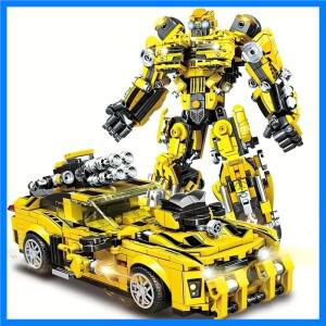 1060 입자 변환 자동차 모델 로봇 빌딩 블록 장난감 줄기 교육 조립 장난감 변환 로봇 조립 키트