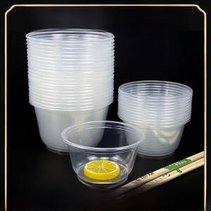 두꺼운 일회용 그릇 식품 등급 고온 방지 포장 상자  피부 라운드 쌀 500ml 대형 인스턴트 국수 수프