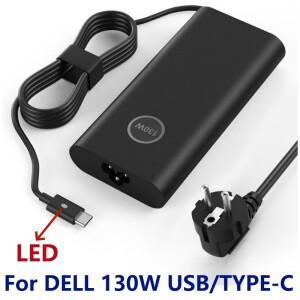 Dell XPS 15 용 USB C 타입 전원 어댑터 130W 정밀 5530 위도 7410 9575 노트북 충전기