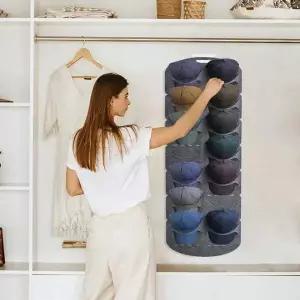 [골드스마일]모자 정리용 걸이형 포켓 행거 수납 주머니 공간 활용 보관함