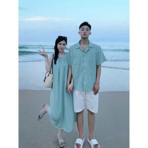 휴양지 커플룩 여름 비치웨어 세트 마린룩 6화 네상회 5pcs 맥시 가족여행