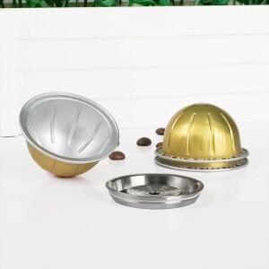 재사용 가능 스테인레스 스틸 커피 캡슐 뚜껑 빈 포드 80 150 230ml Vertuoline 메이커와 호환