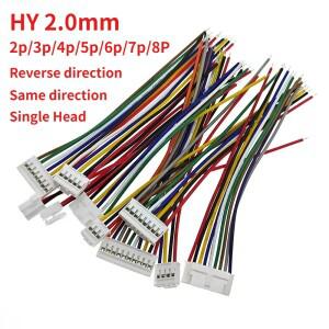 10개 26AWG HY 2.0mm 피치 2345678910 핀 하네스 케이블 102030cm 단일이중 헤드 동일 방향반대 방향