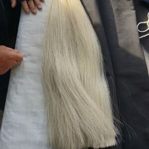 500g 흰색 포니테일 8085CM 고 표백이나 염색 없음