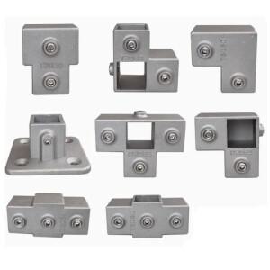 엘보 알루미늄 엘보 사각 튜브 연결 부품 3WAY 파이프 고정 조인트 스토리지 랙 커넥터 OD 20x20mm