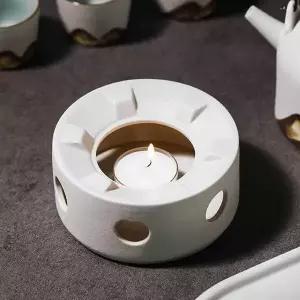 (화이트) 도자기 티라이트 워머 차데우기 티워머 차워머 다도워머