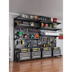 타공판 선반 철제 형 3층 4구 대형 66x35x190 블랙 네트망 공구 진열대 수납