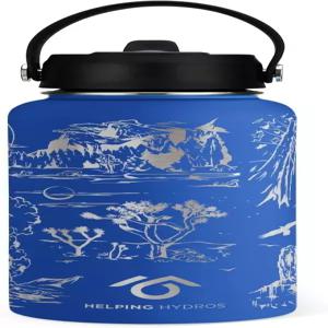 빨대 뚜껑으로 하이드로스 국립공원 물병 돕기 스트랩으로 단열 처리된 32온스 각인 스테인리스 스틸 테마