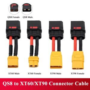 XT90/XT60  QS8 커넥터 케이블 10CM 10AWG 모델 비행기 플러그 변환 연결 라인 어댑터 와이어에 대한 스파