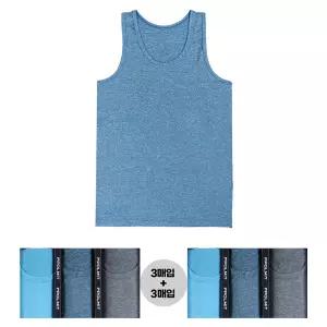 [폴밋]남자런닝 셔츠 조끼런닝 메리야스 인견 유색 여름 남런닝 6매 세트 국산 선물