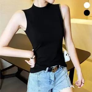 민소매 질감좋은 반목 슬리브리스 민소매 부드러운