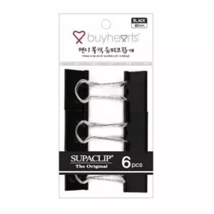 팬시 418DNE01 슈파 블랙 대 6개 서류집게 문구집게 문구용집게