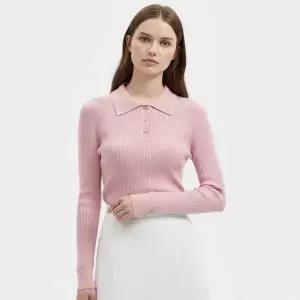 [NS홈쇼핑][샵앤] 여성 봄신상 카라넥 탄탄 잔골지 스판 니트 티셔츠 BOM-WKN-21058..