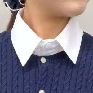 페이크셔츠 클래식 목카라 쉬폰 화이트