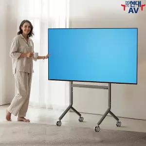 현대AV NB-P100 대형 TV 이동식 스탠드, 90인치/68kg/VESA 800x600mm 이내 호환, 높낮이 조절 가능, 선반 기본 제공, 대형 무소음 바퀴, 한글 설명서, 노스바유 브라켓 거치대 받침대 LG 삼성