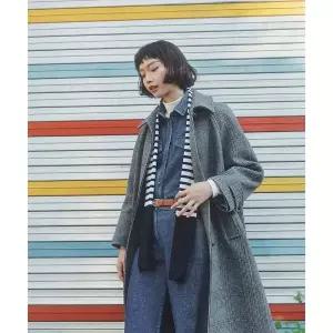 매장정품 빈폴 BEANPOLE ACCESSORY 울 스트라이프 머플러 - 아이보리 BE4X84M120 250315