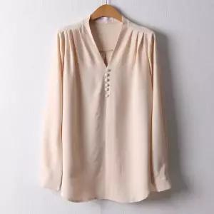 [아이우먼] 브이단추핀턱블라우스 IRI105M602 빅사이즈_P416592658