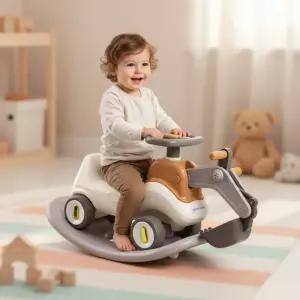 캐스B 굴착기 흔들말 3in1 붕붕카 승용 라이딩토이 목마 말타기 포크레인 장난감 유아