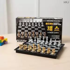 골든게임 자석 체스 휴대용 접이식 테이블 체스판 장난감 서양장기 캠핑 여행용 두뇌개발