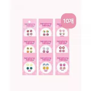 봉봉프렌즈 유아 어린이 귀 안뚫는 스티커 귀걸이 선물 10개