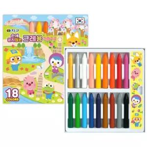 지구화학 유아 손에 묻지않는 18색 아기 크레파스 손에안묻는크레파스 뽀로로 크레용 크래파스 아이들이좋