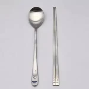 (옵션 1P 파란우산)국산 스텐 수저세트 숟가락 젓가락 저분 세트 우산 1p