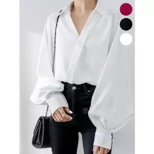 bns 잰스타일 화이트 봄블라우스 퍼프 허니 벌룬블라우스 여자옷쇼핑몰 휴양지커플룩