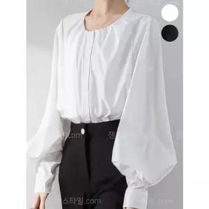 bns 잰스타일 봄블라우스 화이트 퍼프 슈가 벌룬블라우스 여자옷쇼핑몰 휴양지커플룩