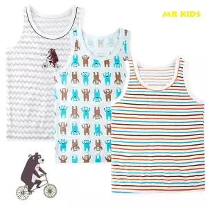 베어 남아런닝 아동 주니어 남아 순면 런닝 속옷 3매