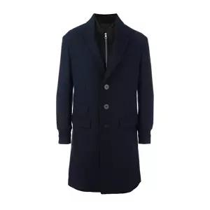 [NEIL BARRETT]15주년 네오프렌 레이어드 울코트 네이비 PBCA146C B041C 391