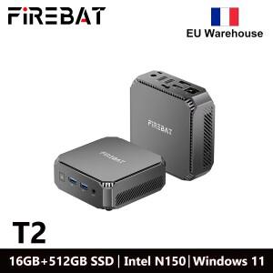 FIREBAT T2 미니 소형 PC 게이머 인텔 N150 CPU Windows 11 게임 DDR4 16GB RAM 512GB SSD WIFI5 BT4.2 데