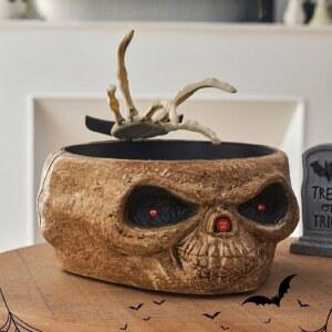 사탕바구니 할로윈 소품 호박 바구니 손이 움직이는 해골