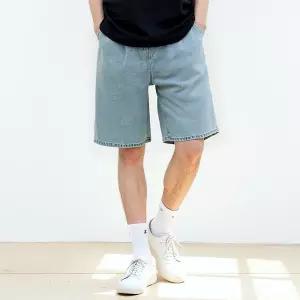 데님 워싱 와이드 밴딩 청반바지 남여공용 빅사이즈핏 M L